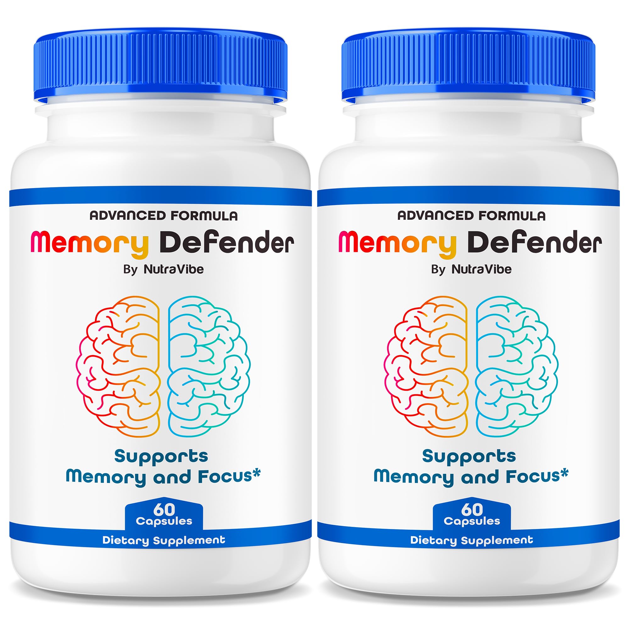 NutraVibe Memory Defender bottle front view highlighting daily focus support