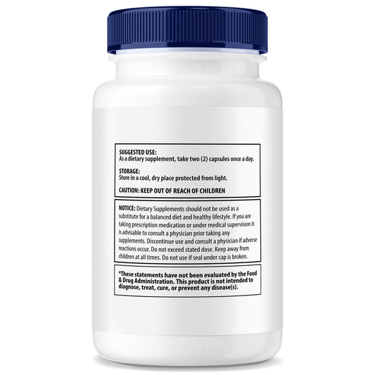 NutraVibe NervaEase bottle side view showing natural ingredients
