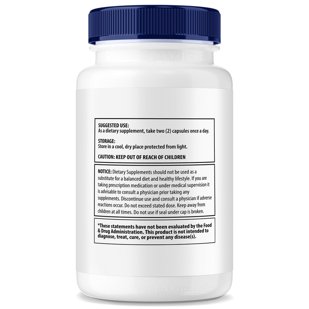 NutraVibe NervaEase capsules closeup highlighting natural ingredients for nerve comfort