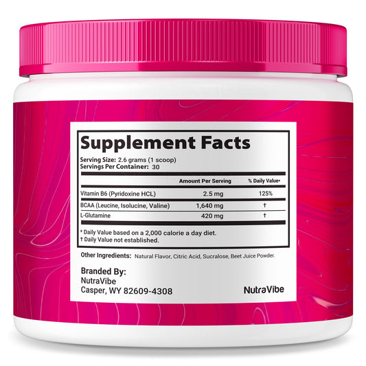 NutraVibe Pink Salt Blend powder adds flavor with mineral balance for workouts.