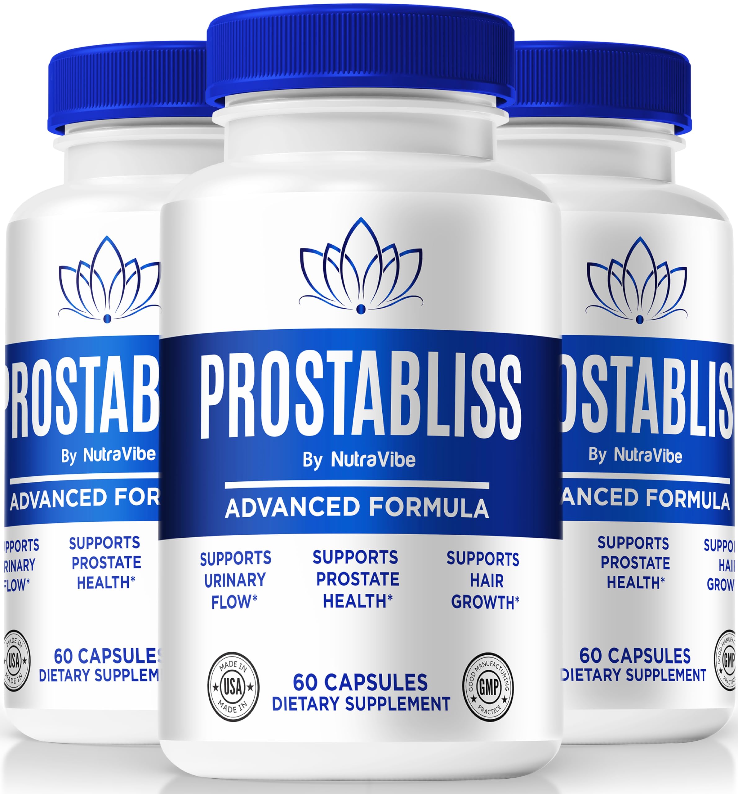 NutraVibe Prostabliss bottle with capsules for potential daily bladder comfort