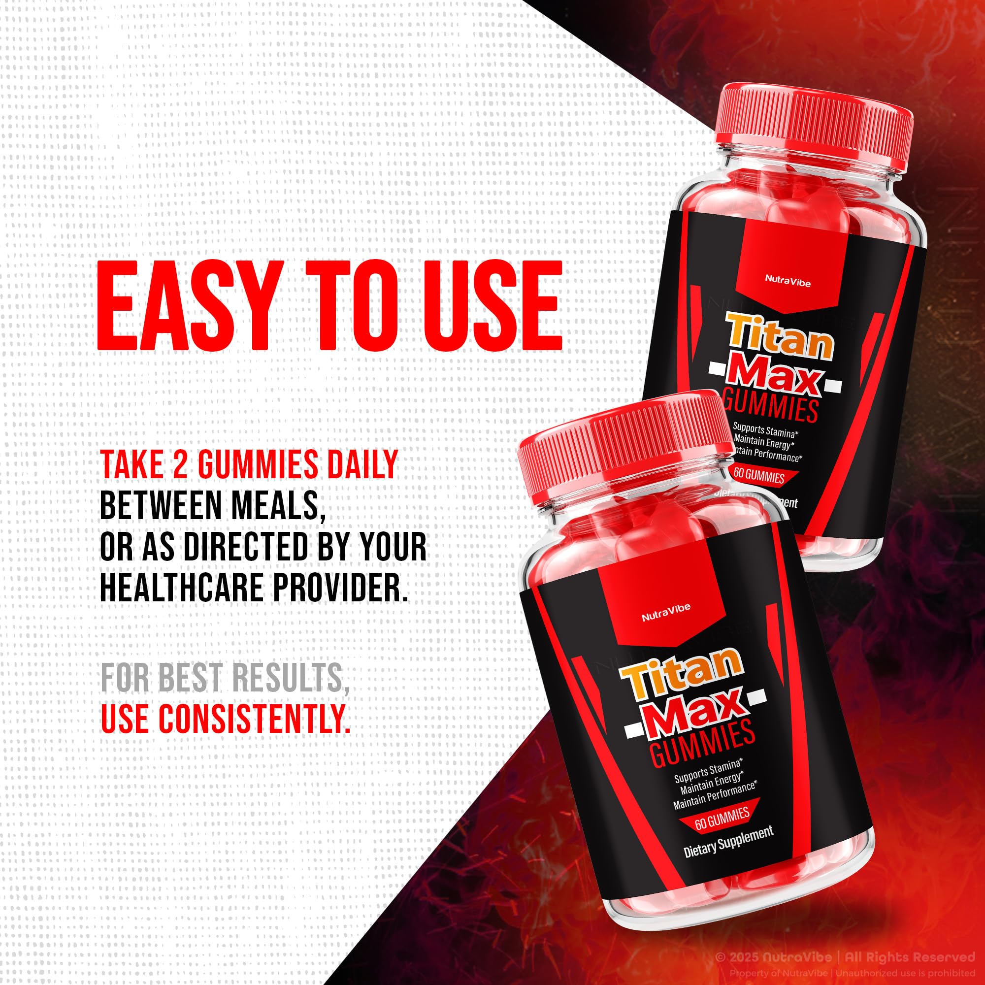 NutraVibe Titan Max gummies in hand for on-the-go use.