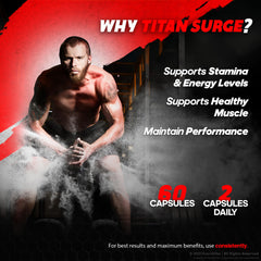 NutraVibe Titan Surge bottle on a shelf signals a simple daily routine.