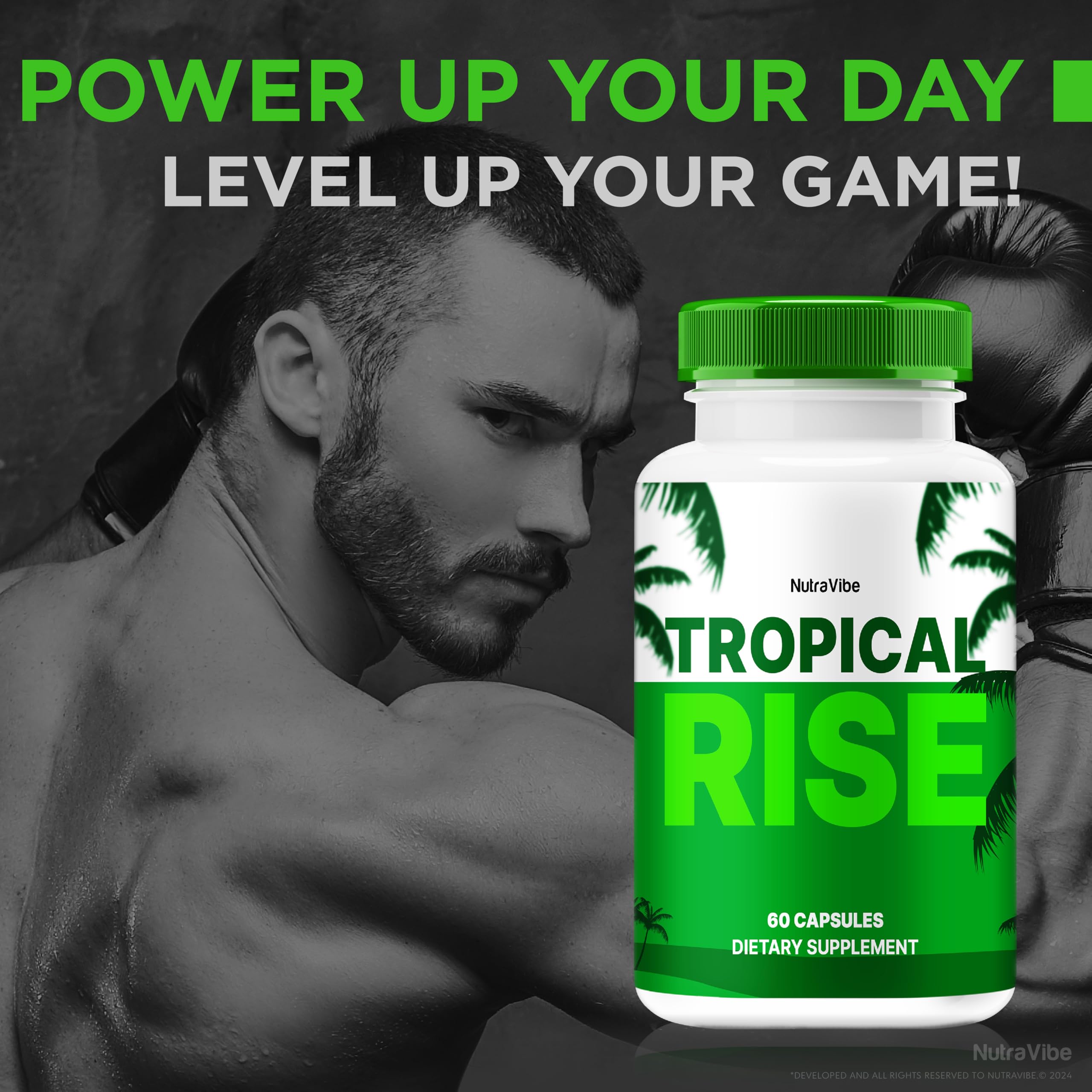 NutraVibe Tropical Rise label information with clear dosage guidance for responsible use.