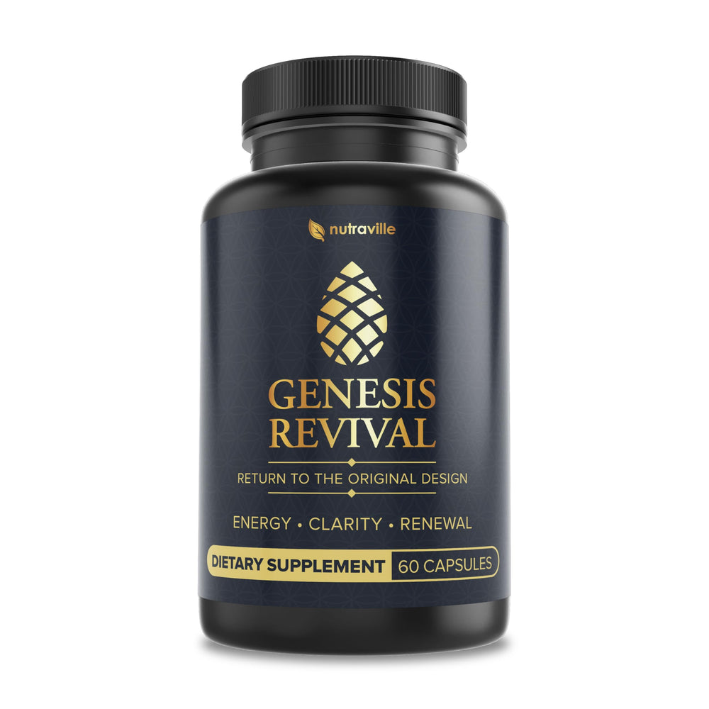 Nutraville Genesis Revival bottle and pour for a simple daily ritual