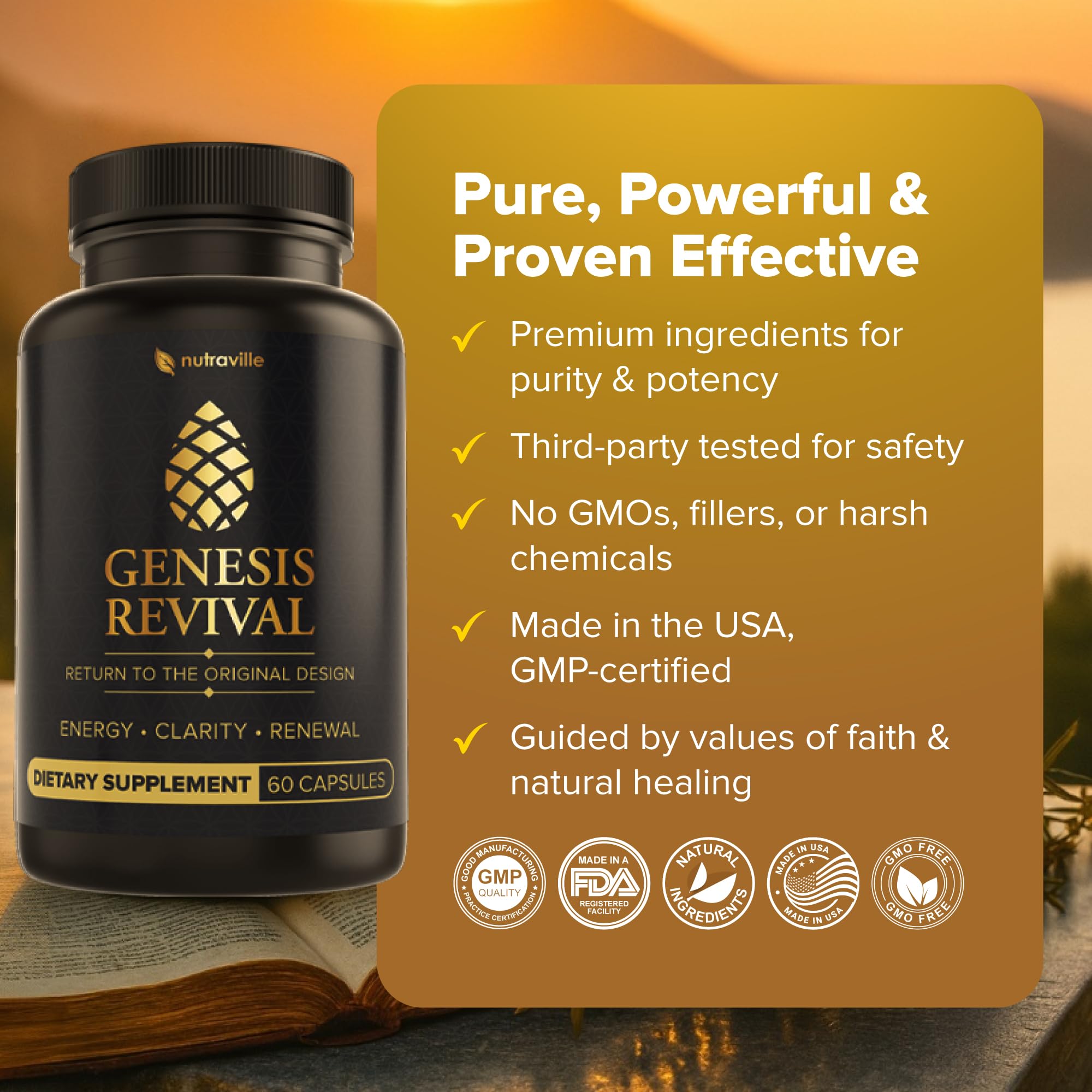 Packaging shot of Nutraville Genesis Revival on a clean surface