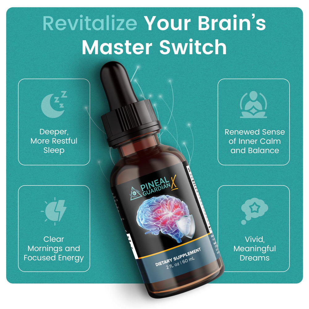 Ingredients list for Pineal Guardian X featuring botanicals for brain health.
