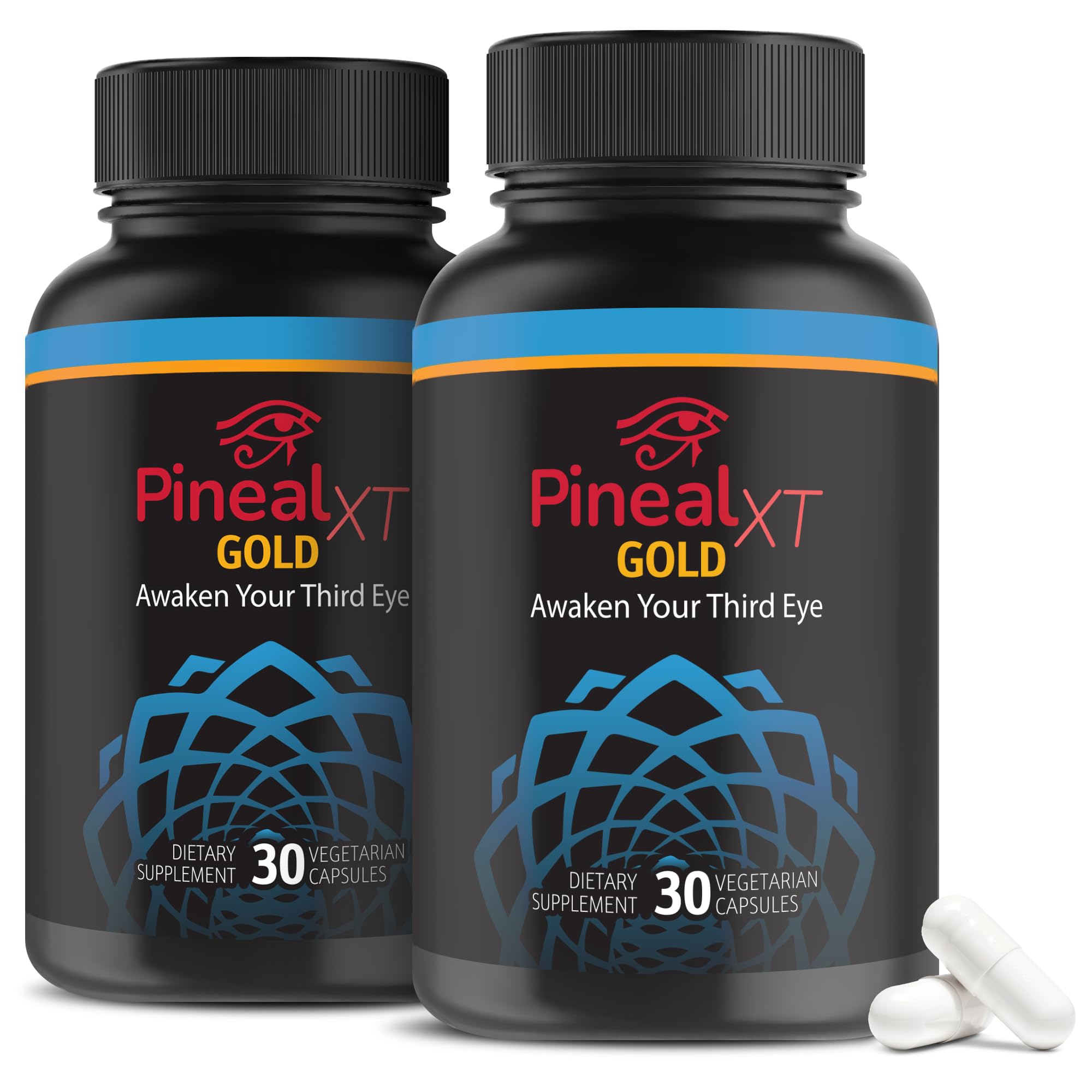 Nutraville Pineal XT Gold bottle close-up for premium packaging and daily focus.