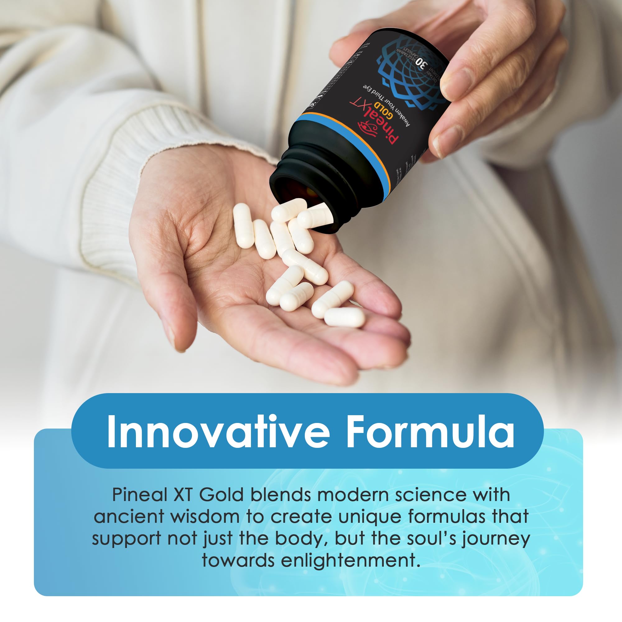 Nutraville Pineal XT Gold study desk scene emphasizing study focus.