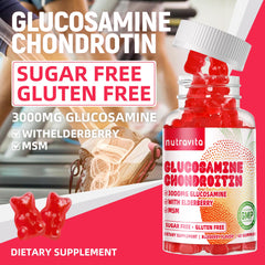 Nutravita glucosamine chondroitin gummies open bottle for convenient on-the-go use