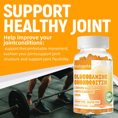 Nutravita ingredients panel shows glucosamine, chondroitin and MSM