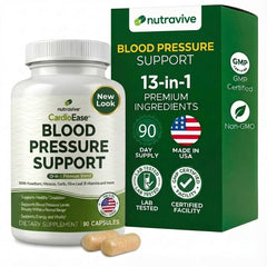 Nutravive 13-in-1 heart health bottle with capsules for daily circulation support.