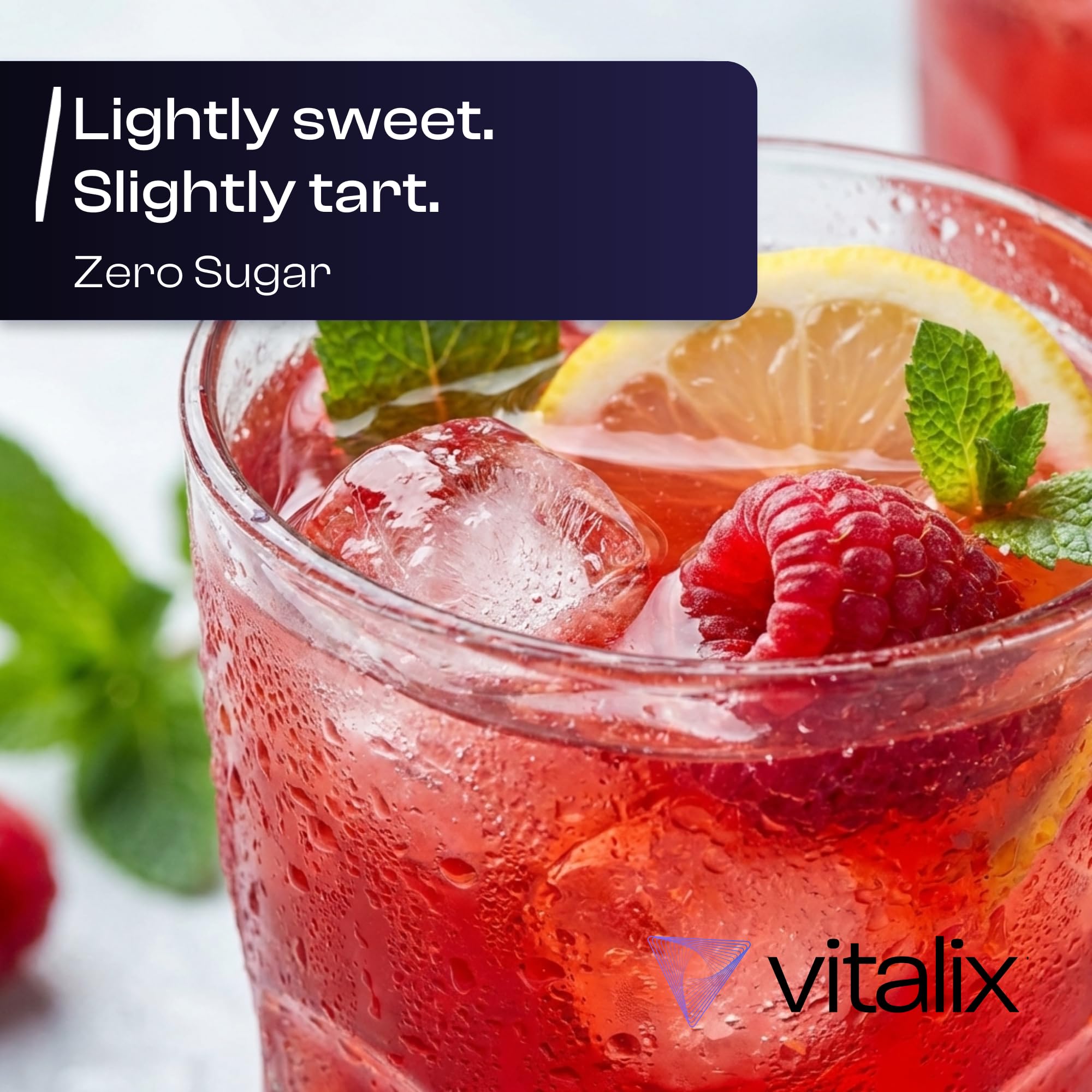 NutraVos Vitalix electrolytes with pink Himalayan salt illustration.