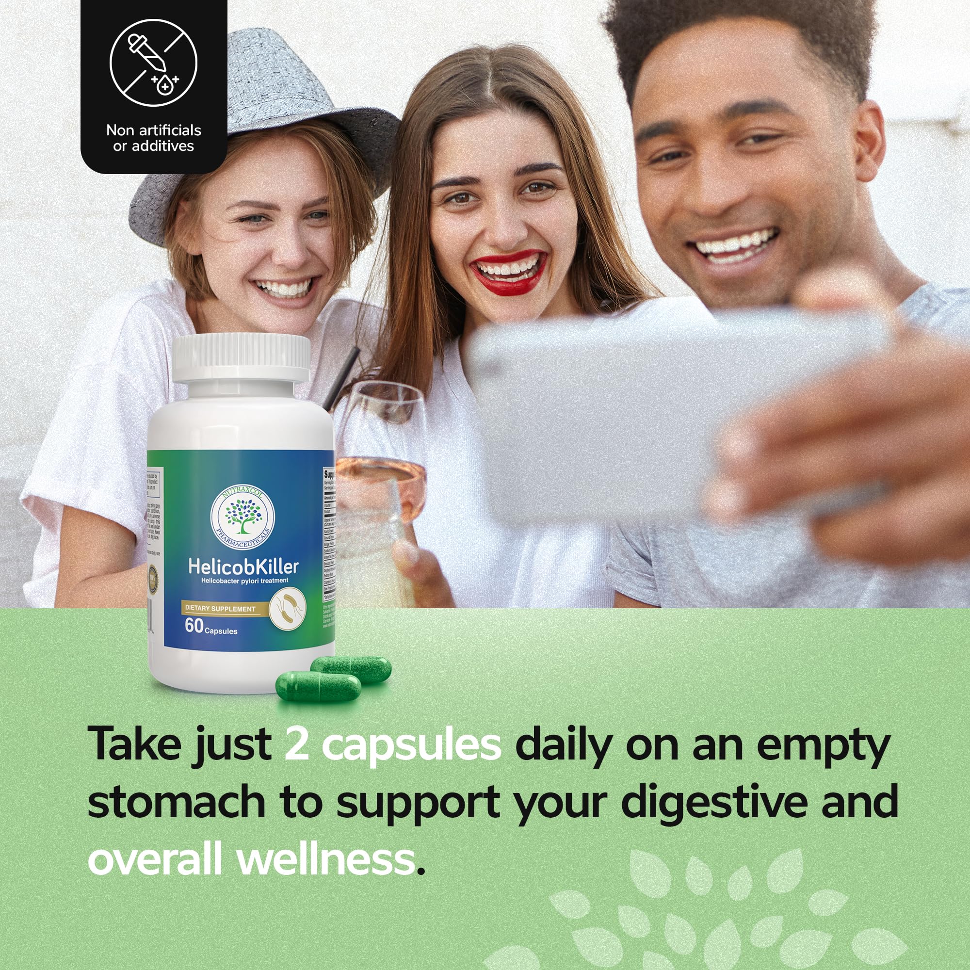 Travel-friendly HELICOBKILLER bottle for on-the-go digestion