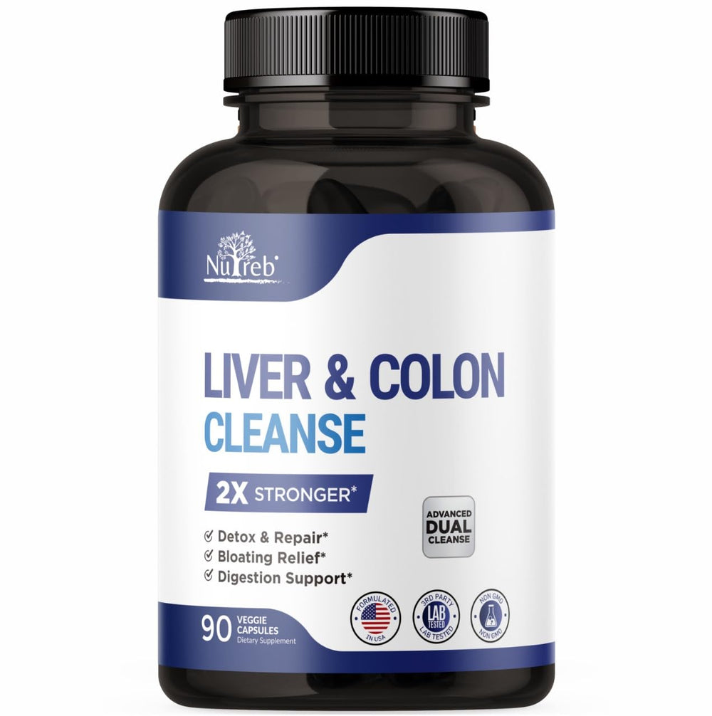 Nutreb Liver Detox bottle front with capsules for daily liver support.