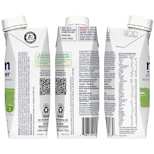 Nutren Junior Fiber Vanilla label close-up shows whey protein and fiber blend for balanced nutrition.