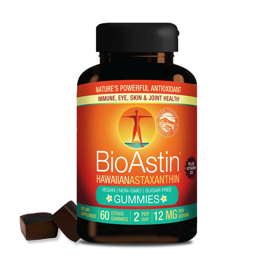 Nutrex Bioastin Astaxanthin Gummies bottle, a delicious daily supplement