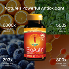 Nutrex Hawaii BioAstin label details emphasizing gluten-free and non-GMO promise