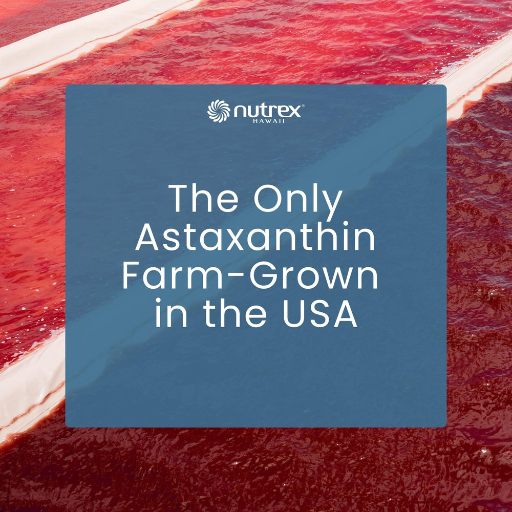 Nutrex Hawaii farm-direct aquifer water background reinforces natural cultivation story
