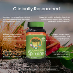 Nutrex Hawaii Spirulina Superfood powder swirl suggesting vibrant color and mixability