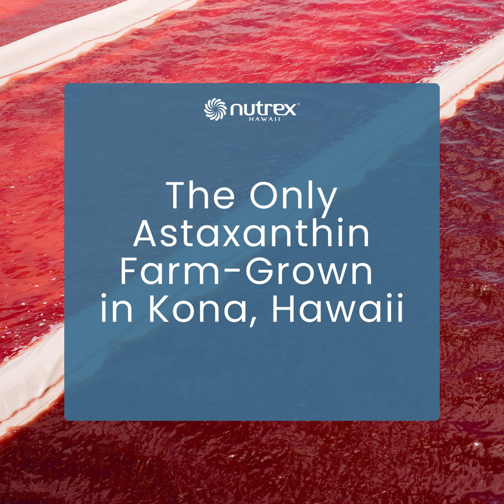 Nutrex Hawaii BioAstin label with third-party testing seal.