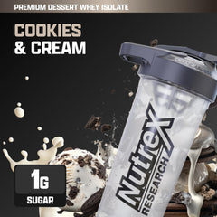 Nutrex IsoFit cookies-cream powder with smooth texture and easy mixability in shakes.