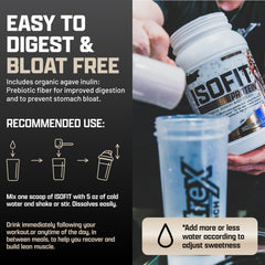 Nutrex IsoFit Vanilla Bean Ice Cream powder in shaker for a quick protein boost