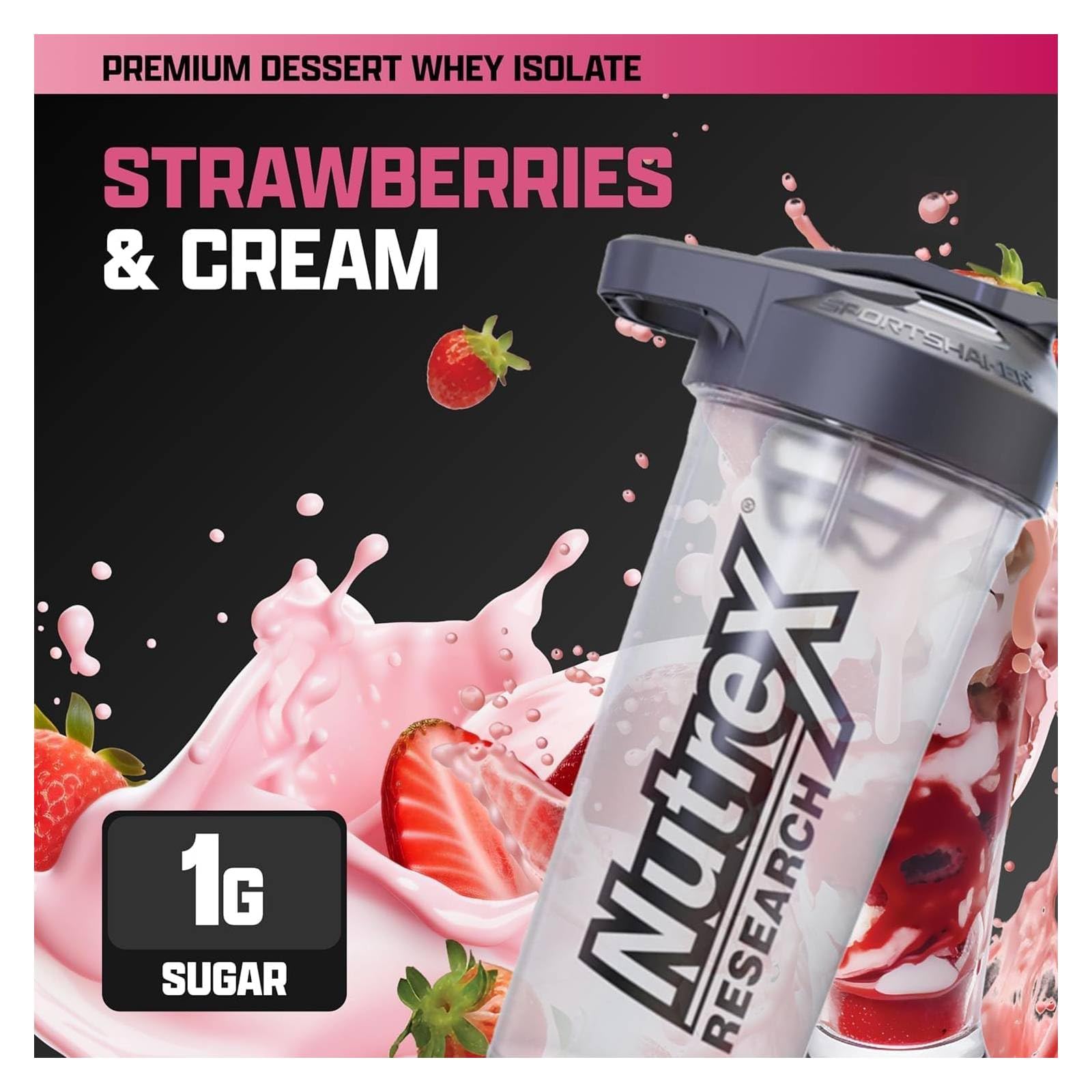 Shaker featuring IsoFit for a fast-absorbing post-workout shake.