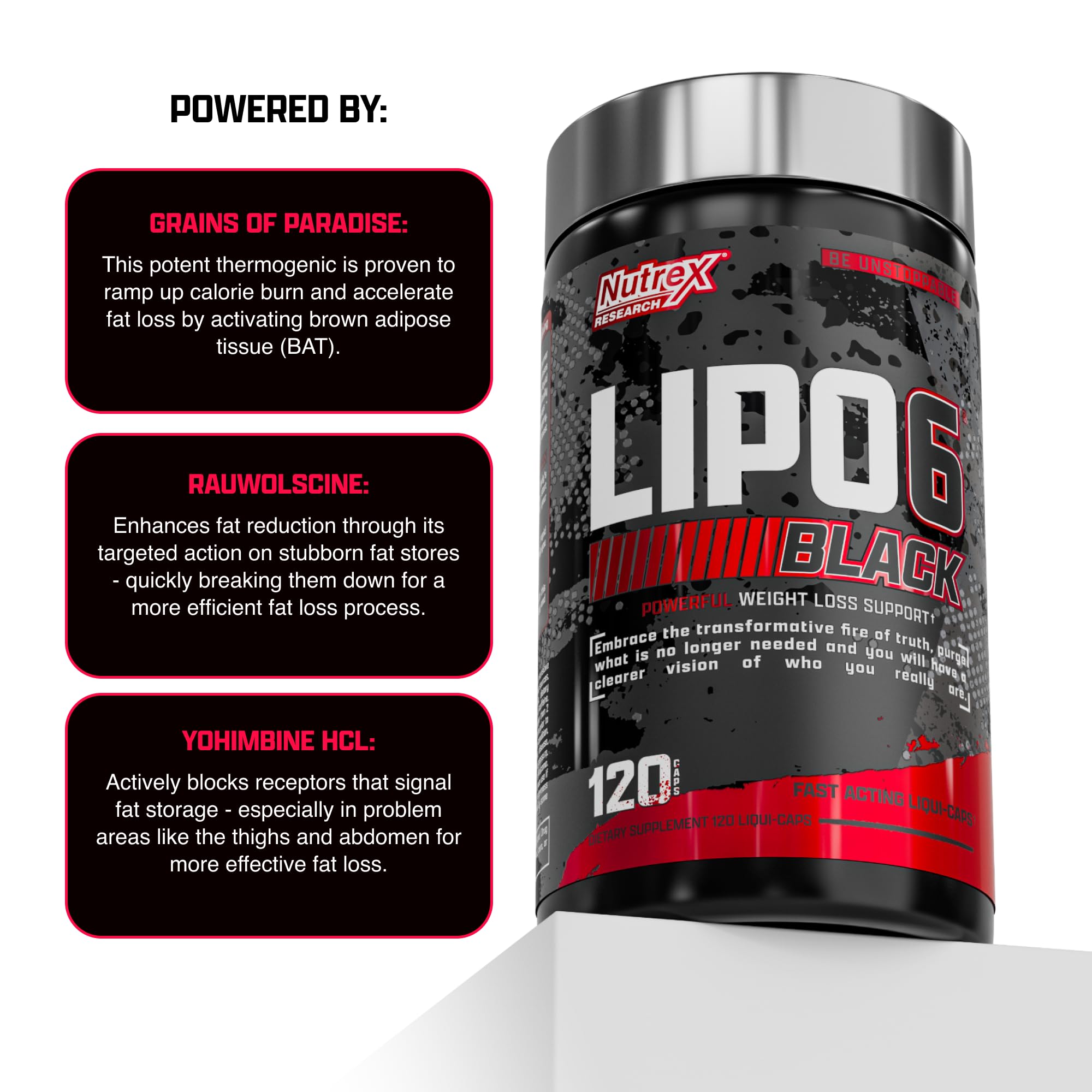 Nutrex Lipo-6 Black Max in a workout scene for energized training sessions.