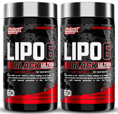 Nutrex Lipo-6 Black Ultra bottle showing a high-potency formula for daily energy.