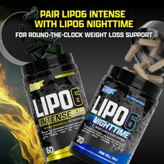 Nutrex Lipo6 Black Intense diet pills on a table ready for daily use.