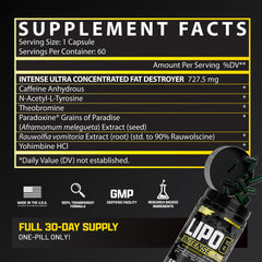 Nutrex Lipo6 Black Intense packaging box shown for on the go routines.