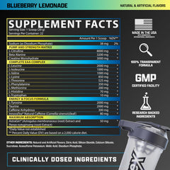 Nutrex Outlift ingredients table features creatine and citrulline for strength.