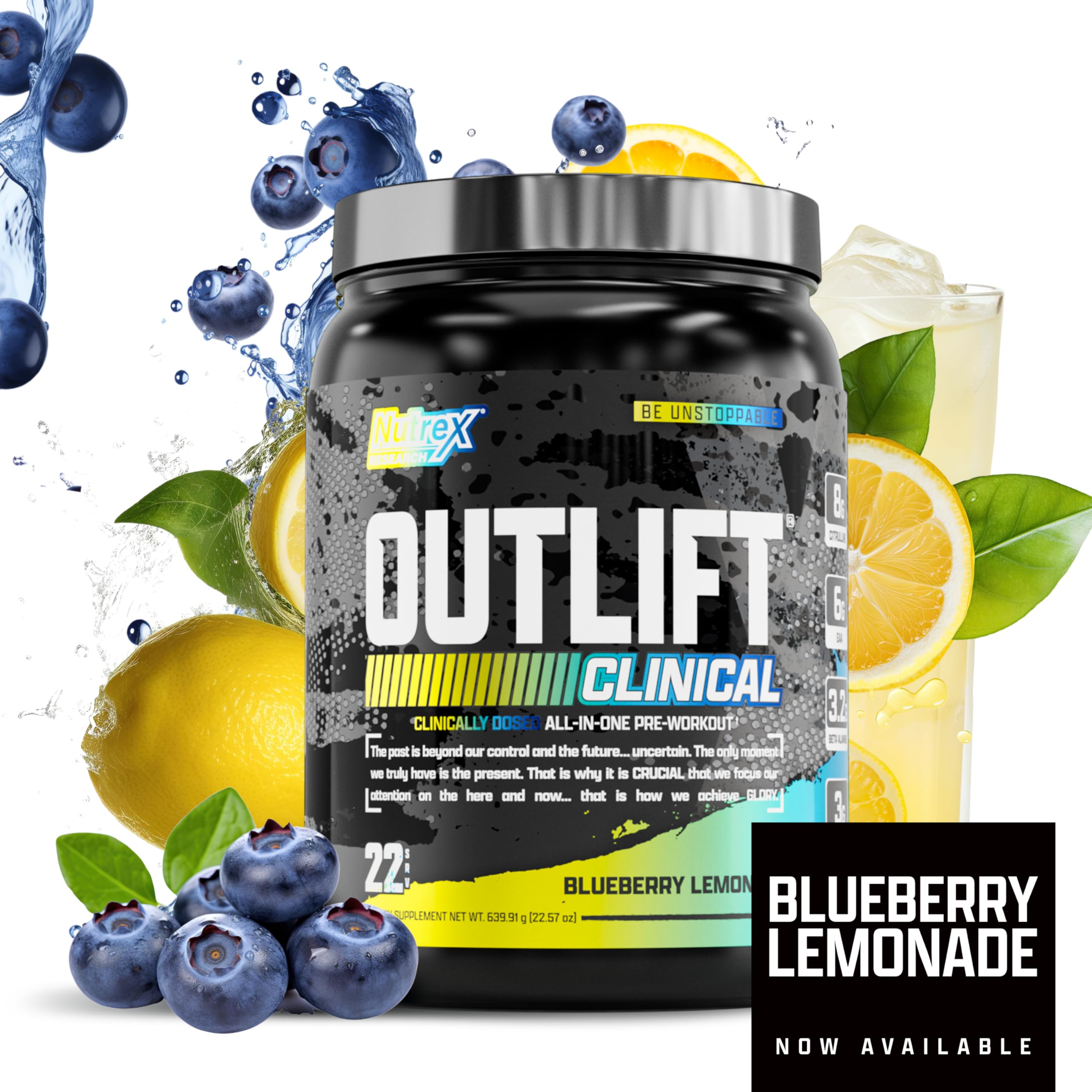 Nutrex Outlift pre-workout mix in glass shows smooth texture and quick blend.