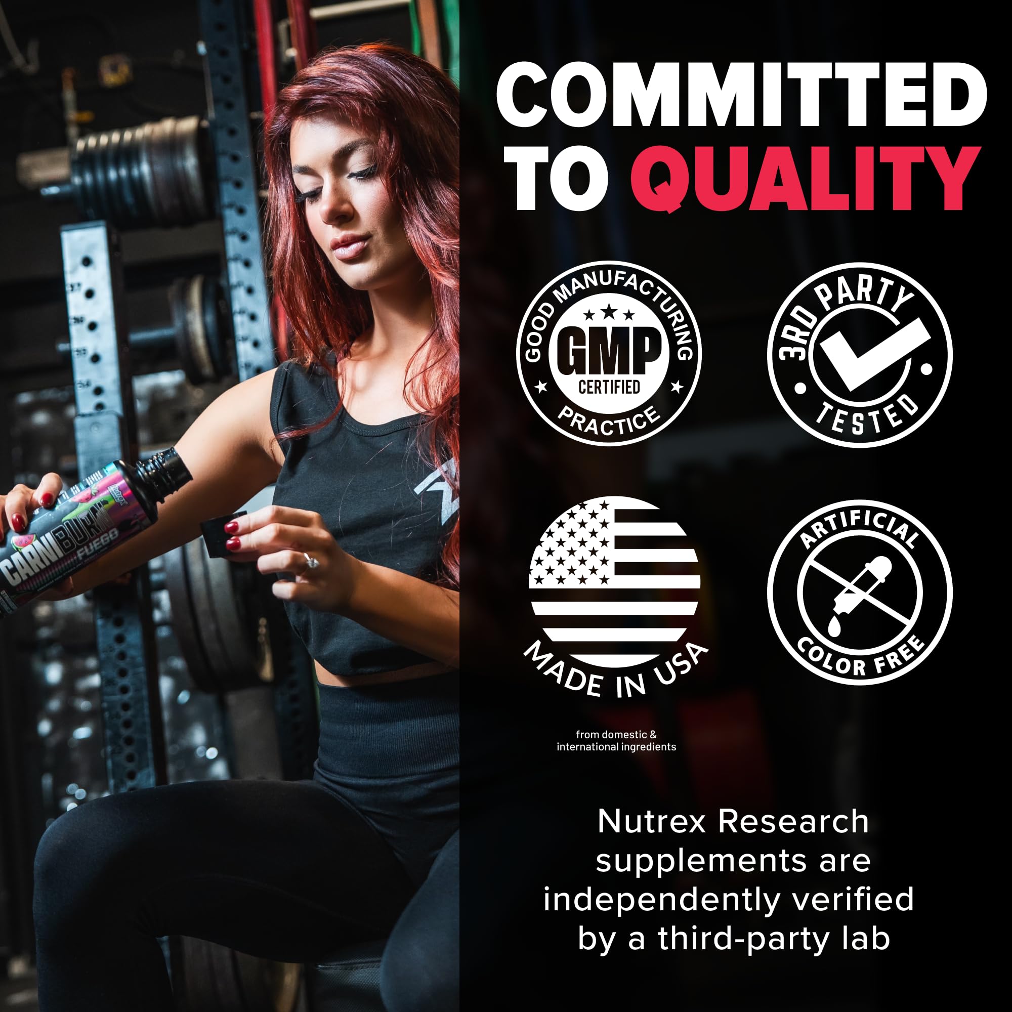 Ingredients label of Carniburn Liquid with MitoBurn, InnoSlim, GBBGO