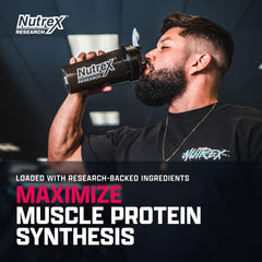 Nutrex Research EAA Hydration fruit punch glass with chilled drink after training.