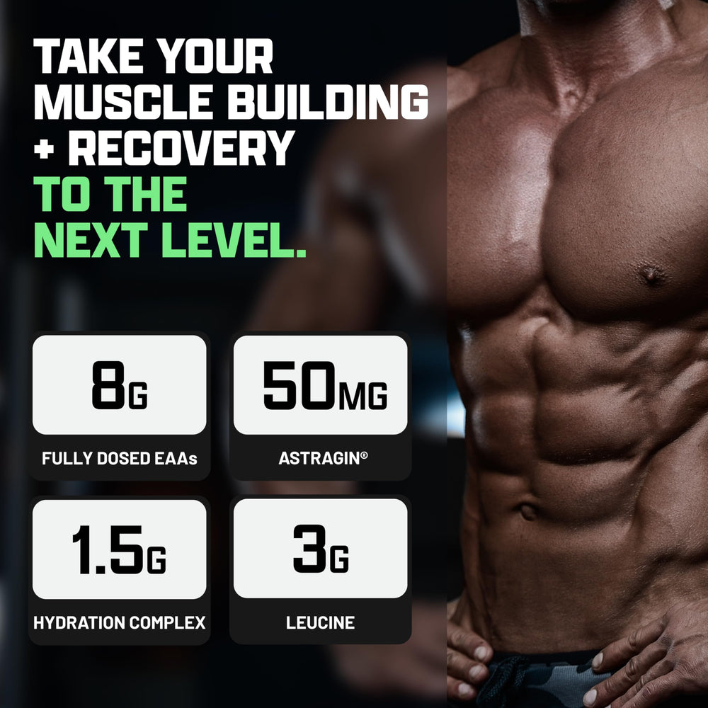 Nutrex Research EAA Hydration glass after mixing shows refreshing color.