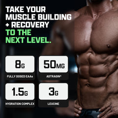 Nutrex Research EAA Hydration glass after mixing shows refreshing color.