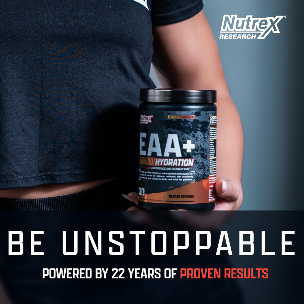 Nutrex Research EAA Hydration ingredients-icon highlights 8g EAAs and electrolytes