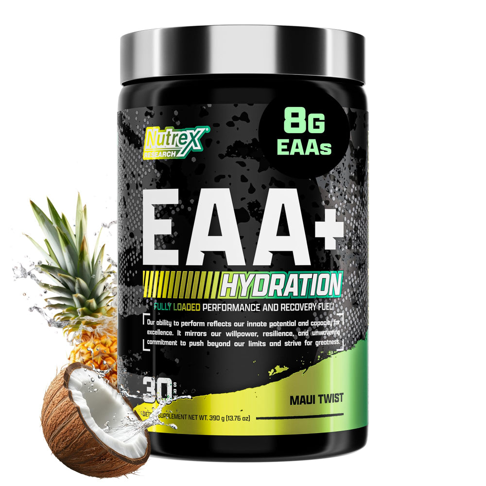 Nutrex Research EAA Hydration Maui Twist bottle ready for training and recovery benefits