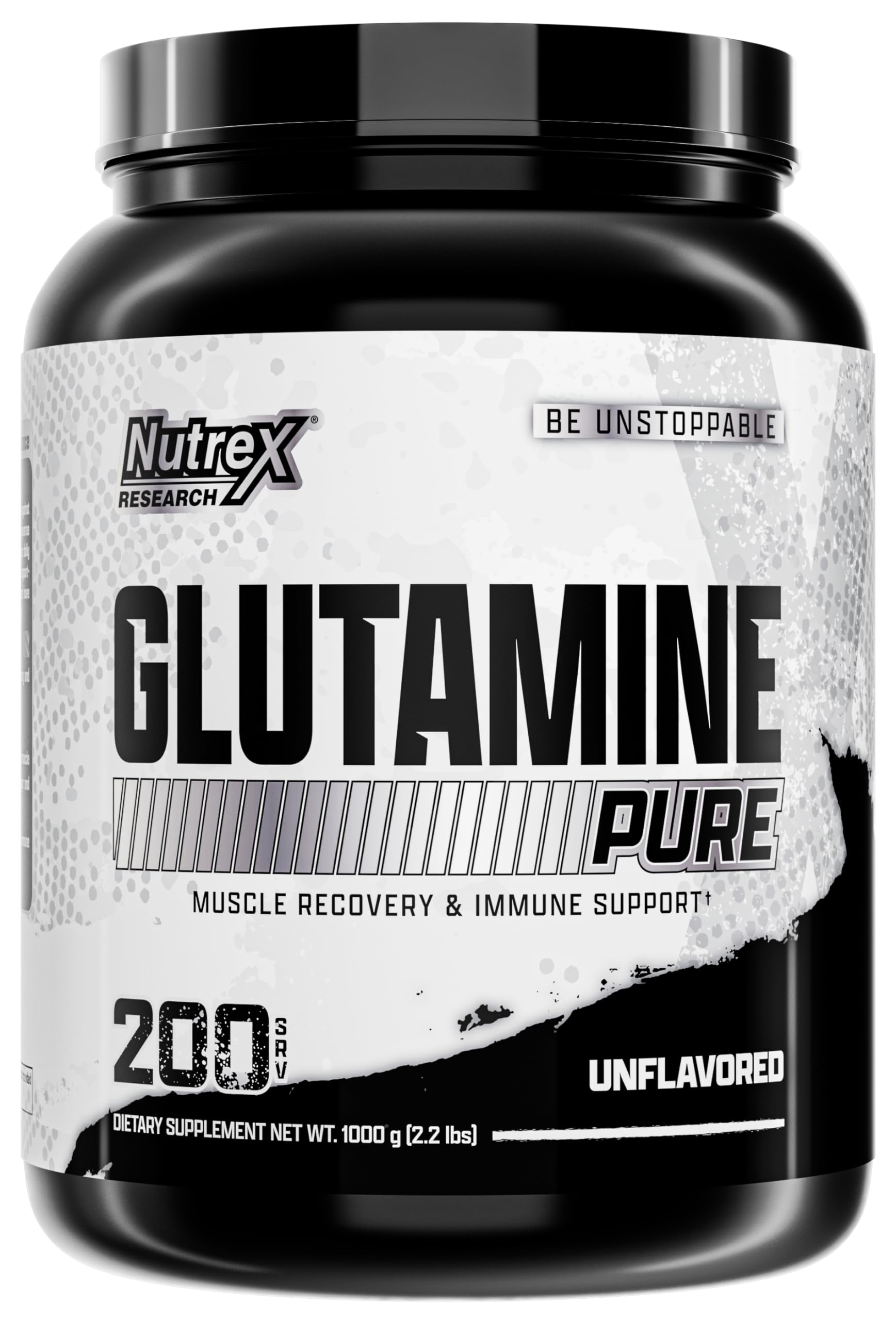 Nutrex Research L-Glutamine Powder bottle for pure recovery support.