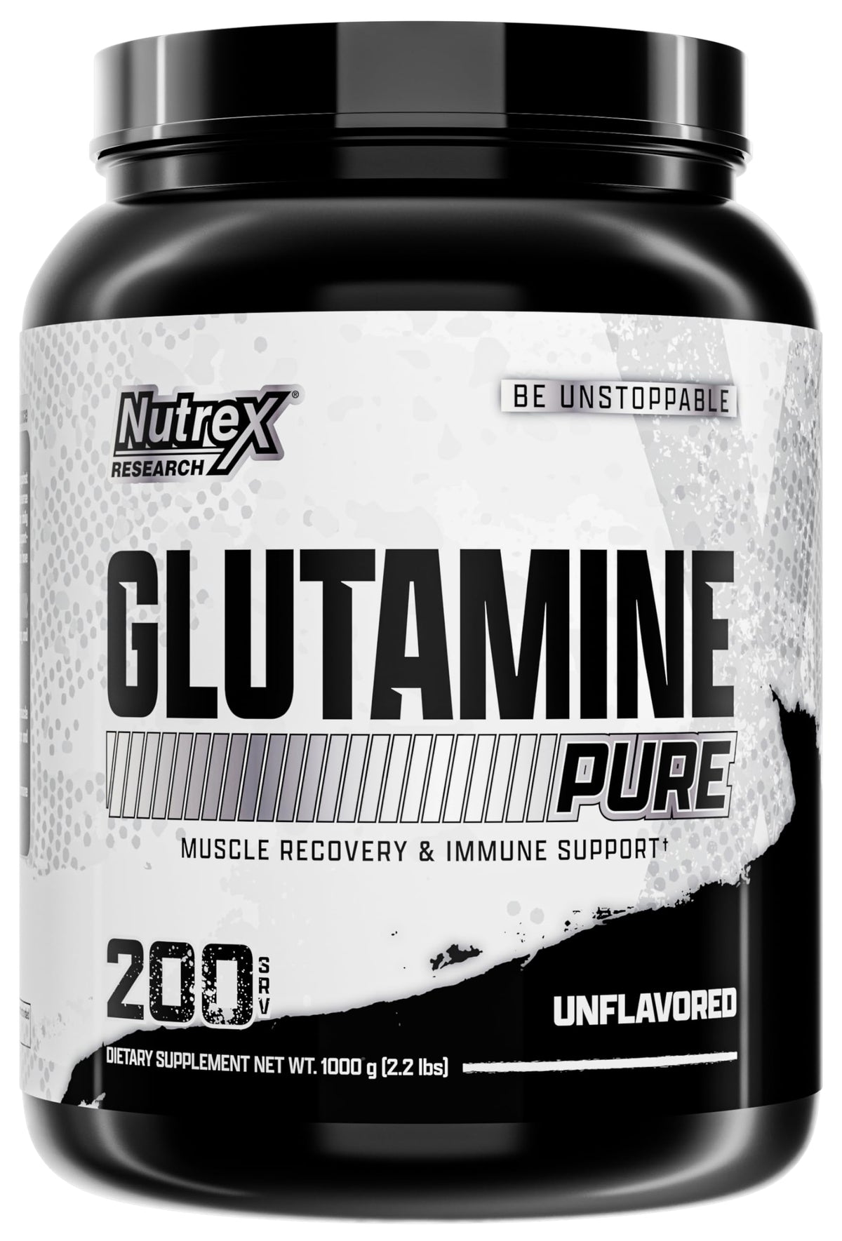 Nutrex Research L-Glutamine Powder bottle for pure recovery support.