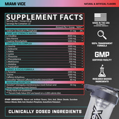Prepared Nutrex Outlift Clinical drink with vibrant color after mixing.