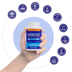Nutri-Align Fasting Salts dosing scene illustrating capsule portions.