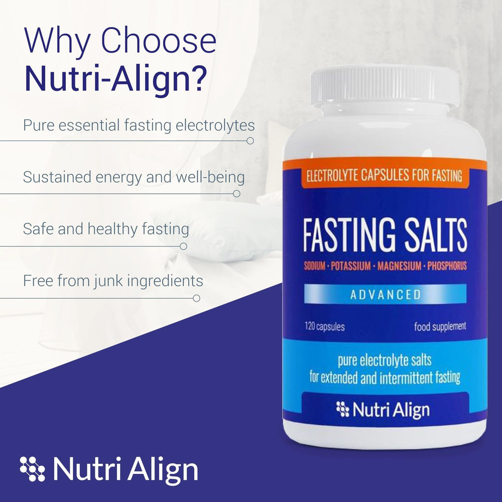 Nutri-Align Fasting Salts label view with clear ingredient details.