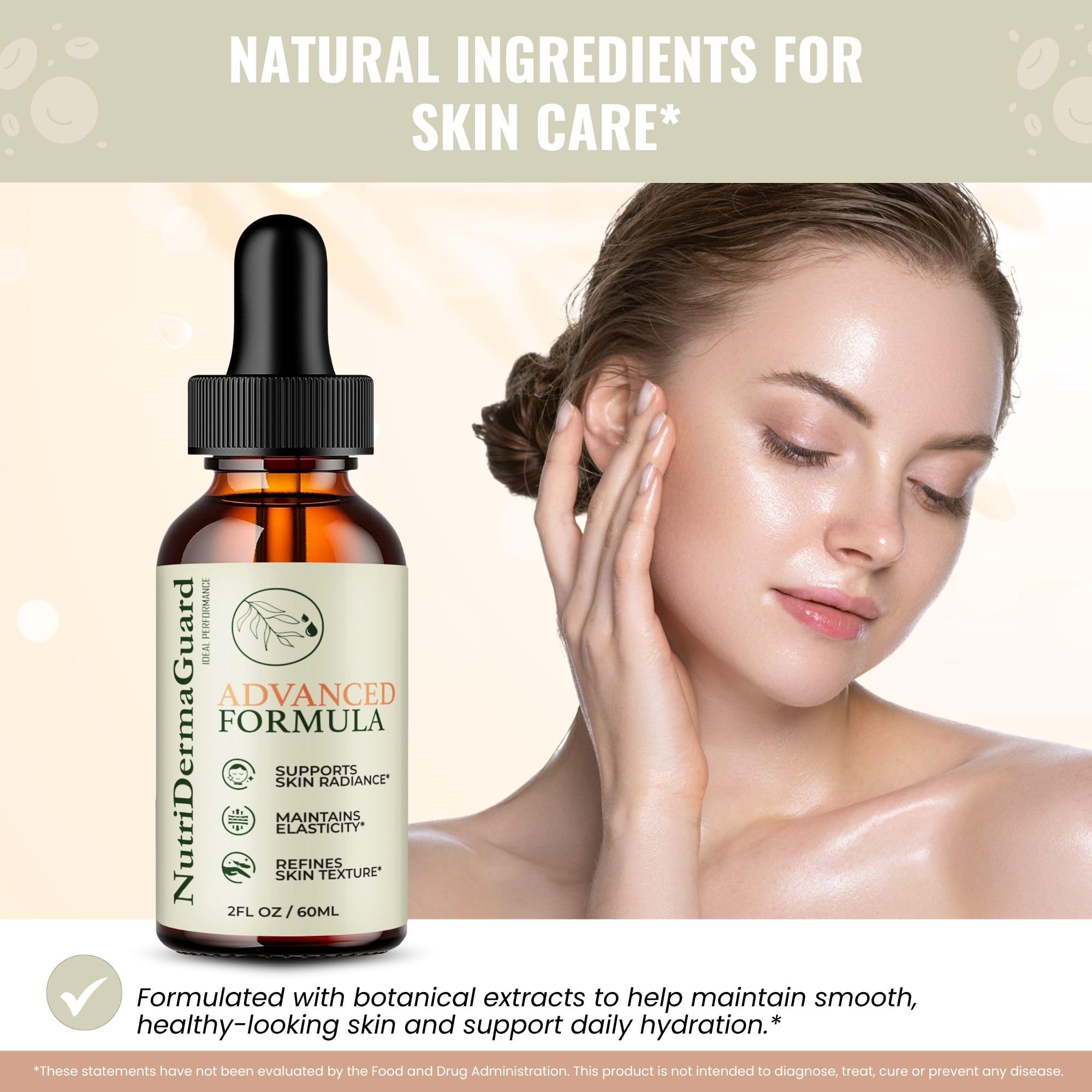 Nutri Derma Guard Drops in a skincare routine setup for daily care.