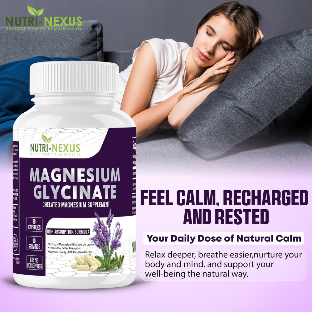 Nutri-Nexus Magnesium Glycinate 833mg dosing scoop ready for everyday supplementation.