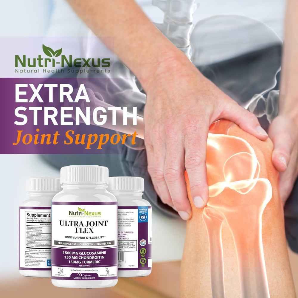 NUTRI-NEXUS Ultra Joint Flex capsules close-up for easy supplementation.