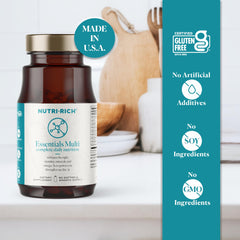 Close-up of Nutri-Rich Essentials Multi capsules showing texture and form