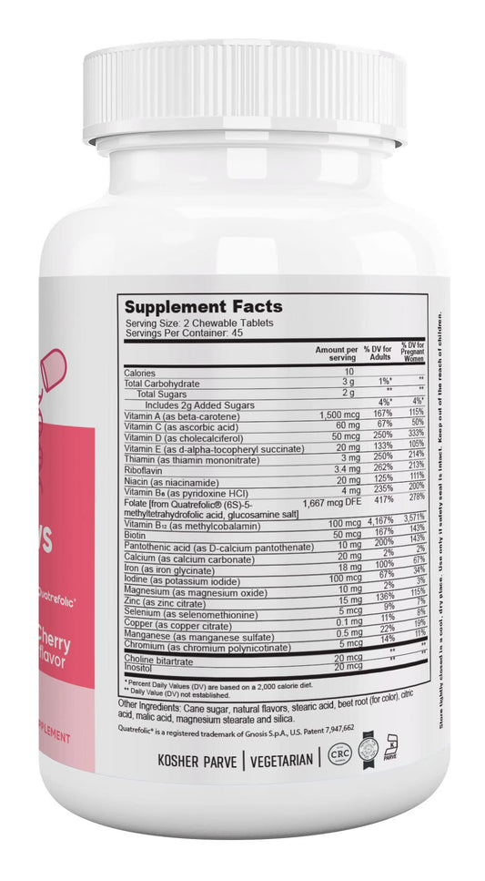 Nutri Supreme Prenatal chew closeup highlights tasty chewable texture for easy intake.